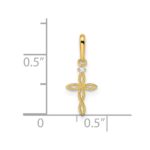 14k CZ Textured Cross Pendant - Image 3