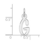 14K White Gold  Slanted Block Letter G Initial Charm - Image 4