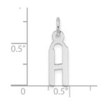 14K White Gold  Slanted Block Letter H Initial Charm - Image 4