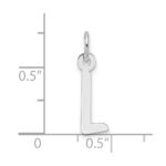 14K White Gold  Slanted Block Letter L Initial Charm - Image 4