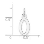 14K White Gold  Slanted Block Letter O Initial Charm - Image 4