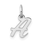 14k White Gold Small Script Letter A Initial Charm
