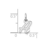 14k White Gold Small Script Letter A Initial Charm - Image 4