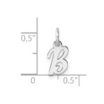 14k White Gold Small Script Letter B Initial Charm - Image 4