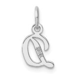14k White Gold Small Script Letter D Initial Charm - Image 3