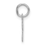 14k White Gold Small Script Letter F Initial Charm - Image 2