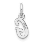 14k White Gold Small Script Letter G Initial Charm - Image 3