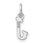14k White Gold Small Script Letter J Initial Charm - Image 3