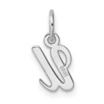 14k White Gold Small Script Letter U Initial Charm - Image 3