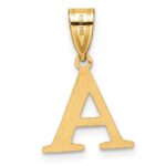 14k Polished Etched Letter A Initial Pendant - Image 3