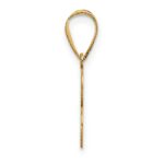 14k Polished Etched Letter B Initial Pendant - Image 2