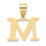 14k Polished Etched Letter M Initial Pendant - Image 3