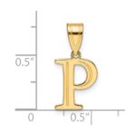 14k Polished Etched Letter P Initial Pendant - Image 4
