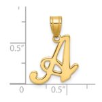14K Script Letter A Initial Pendant - Image 4