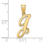 14K Script Letter J Initial Pendant - Image 4