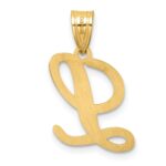 14K Script Letter L Initial Pendant - Image 3