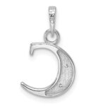 14K White Gold Diamond Letter C Initial Pendant - Image 3