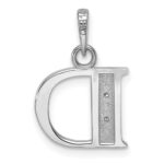 14K White Gold Diamond Letter D Initial Pendant - Image 3