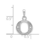 14K White Gold Diamond Letter O Initial Pendant - Image 4