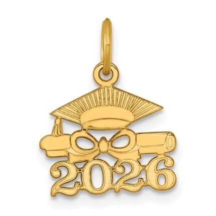 14K Graduation Cap and Diploma 2026 Charm