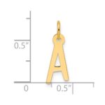 14k  Slanted Block Letter A Initial Charm - Image 4