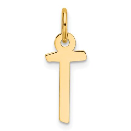 14K  Slanted Block Letter T Initial Charm