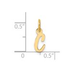 14K Small Script Letter C Initial Charm - Image 4