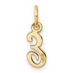 14K Small Script Letter E Initial Charm - Image 3