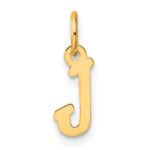 14K Small Script Letter J Initial Charm