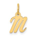 14K Small Script Letter M Initial Charm