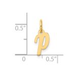 14K Small Script Letter P Initial Charm - Image 4