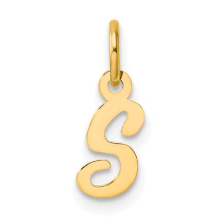 14K Small Script Letter S Initial Charm