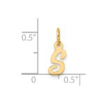 14K Small Script Letter S Initial Charm - Image 4