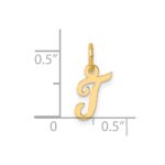 14K Small Script Letter T Initial Charm - Image 4