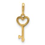 14k Polished Heart Key Pendant - Image 3