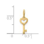 14k Polished Heart Key Pendant - Image 4