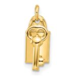 14K Polished Lock and Key Pendant - Image 4