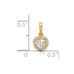14K CZ Halo Heart Pendant - Image 4