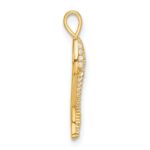 14k Polished CZ Small Italian Horn Pendant - Image 2