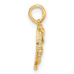 14K Polished Black and White CZ Mommy and Baby Owl Pendant - Image 2