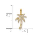 14K Polished CZ Palm Tree Pendant - Image 4