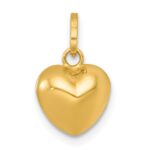 14k Polished 3D Puffed Heart Charm Pendant - Image 3