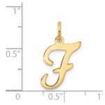 14KY Script Letter F Initial Charm - Image 3
