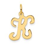 14KY Script Letter K Initial Charm