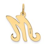 14KY Script Letter M Initial Charm - Image 3