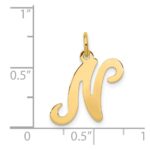14KY Script Letter N Initial Charm - Image 4