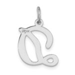 14KW White Gold Script Letter D Initial Charm - Image 4