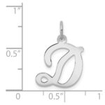 14KW White Gold Script Letter D Initial Charm - Image 3