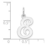 14KW White Gold Script Letter E Initial Charm - Image 3