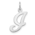 14KW White Gold Script Letter I Initial Charm - Image 4